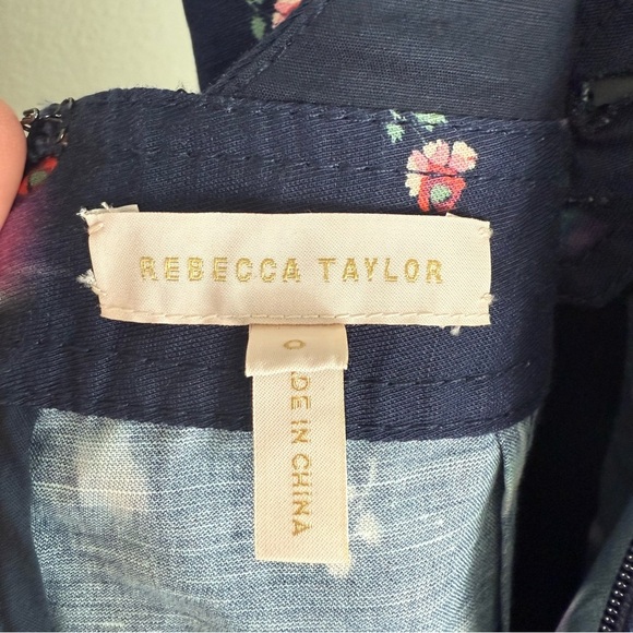 Rebecca Taylor Farren Jumpsuit Size 0 Navy Floral Spring Summer - Picture 13 of 16